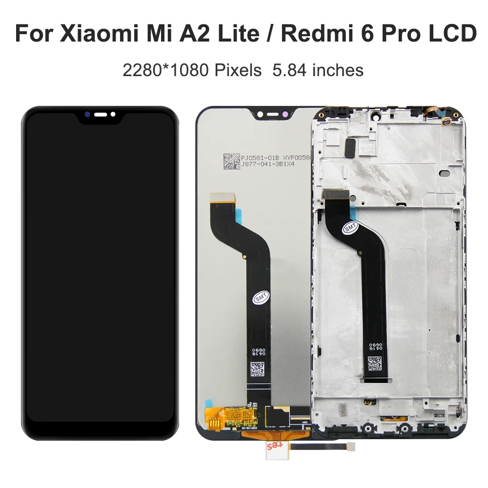 For Xiaomi Mi A2 Lite 5.84\'\'For  Redmi 6 Pro M1805D1SG LCD Display Touch Screen Digitizer Assembly Replacement