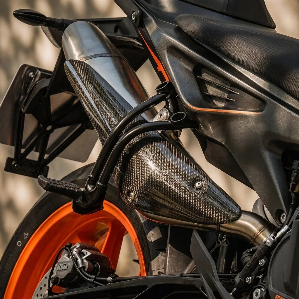 Carbon Fiber Motorcycle Exhausts Pipe Protection Cover for KTM 790 2018-2026 for 890 Duke 2020-2023 view 5