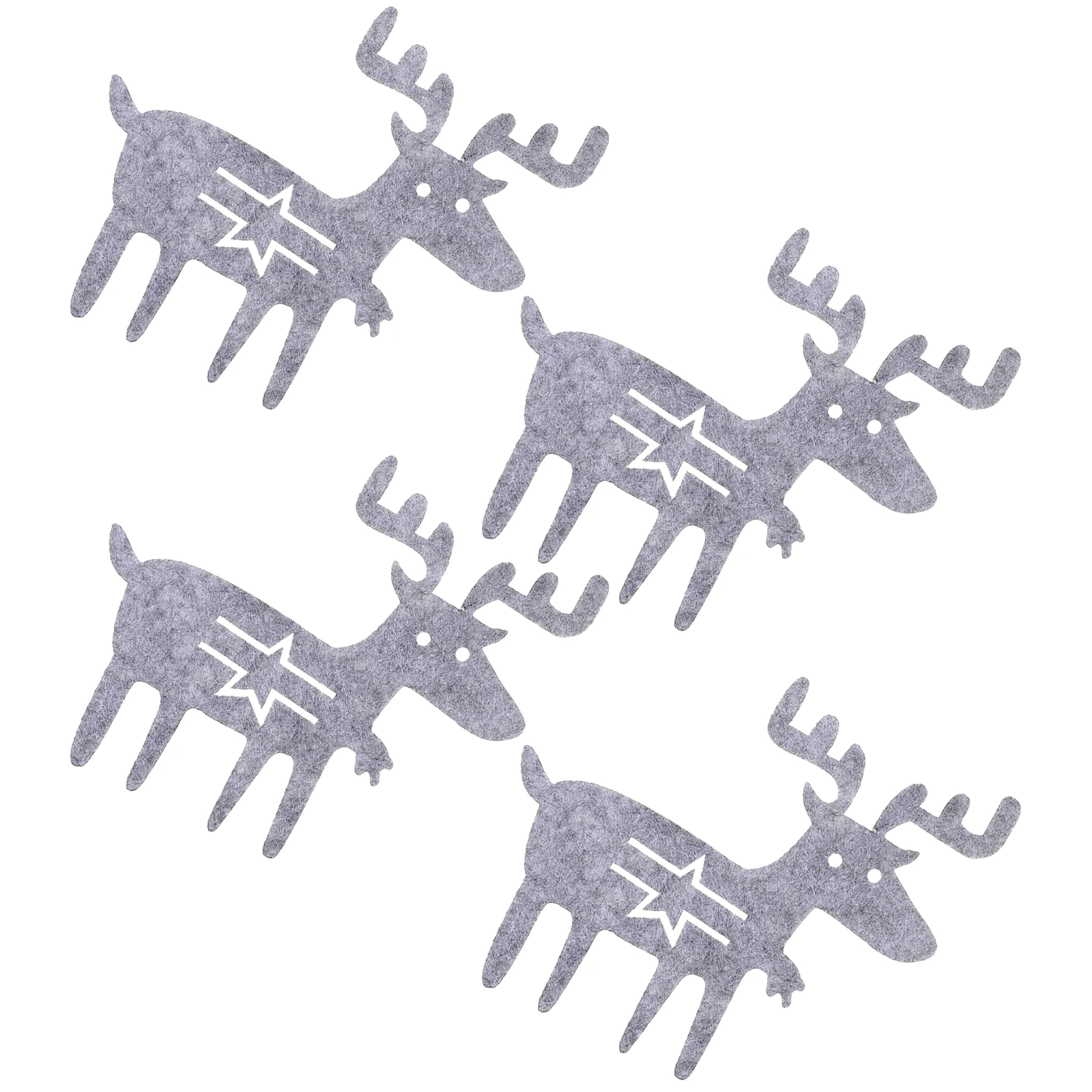 

4Pcs Christmas Cutlery Holders Elk Shape Fork Spoon Storage Bags Festive Dining Table Decor Cutlery Holder for Party