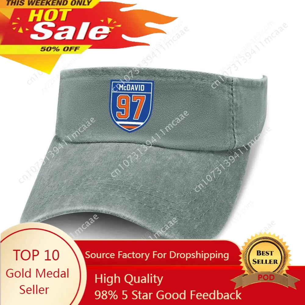 

Connor McDavid ice hockey NO 97 custom made Sun Visor Leaky Top Cowboy Hats Mens Womens Customized DIY Cap Empty Open Top Hat