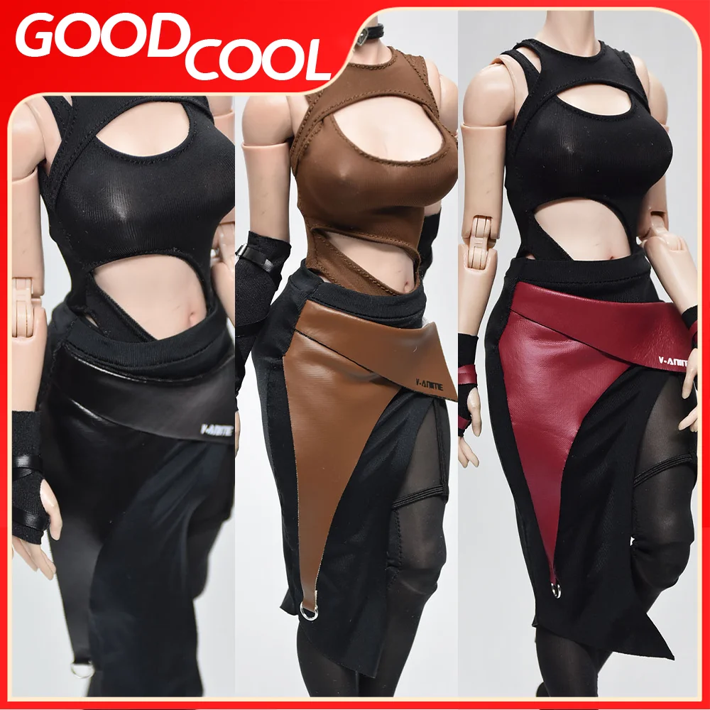 In Stock Tbleague 1/6 Scale Female Soldiers' leather Skirts Swimsuits Wristbands Pantyhose Clothing Fit 12 in Action Figure Body