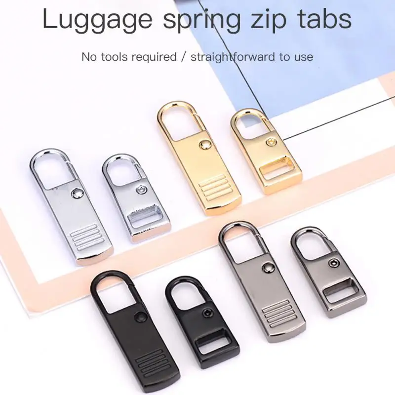 Zipper Buckle Universal Metal Zipper Pulls Suitcase Zipper Pull Replacement Slider Detachable Zipper Slider Replacement Repair