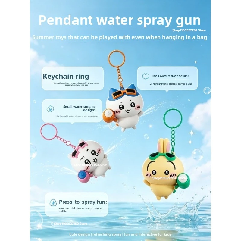 Wasserpistolen-Spielzeug-Schlüsselanhänger, süßer Usagi Hachiware-Anhänger im Sommerdesign, Kawaii-Sammlerstück für Fans und Teenager – Detail 2