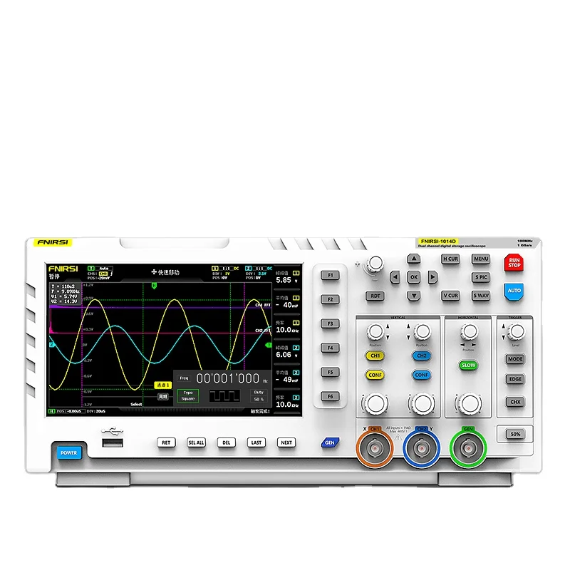 

2023 new 1014D Digital Oscilloscope 100MHz 2Channels 1GSa/s Real Time sample rate USB host and device connectivity 7 Inch