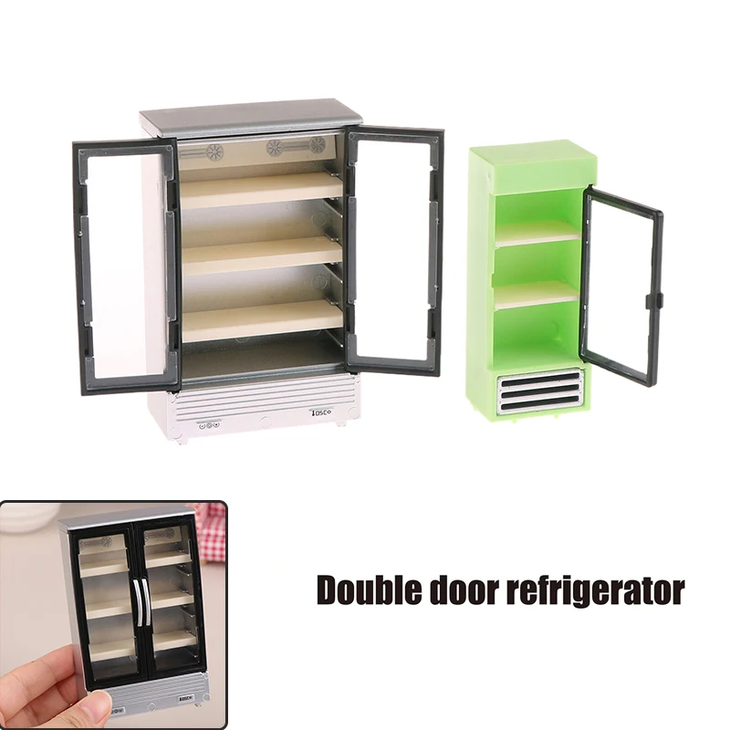 1/12 Dollhouse Simulation Refrigerator Freezer Model Dollhouse Mini Furniture Accessories Dolls House Decoration Toys