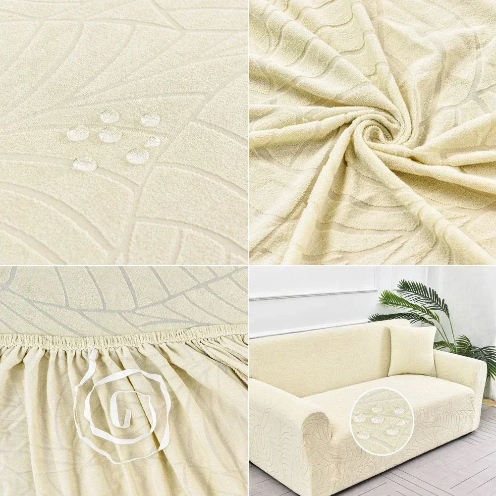 Jacquard Alkalmazkodó m Háromüléses kanapé fedezze Vízhatlan esőköpény  számára Eleven szoba 1/2/3/4 seater Tömített  l-shaped Utcasarok Háromüléses kanapé fedezze Zsölly Hátvéd