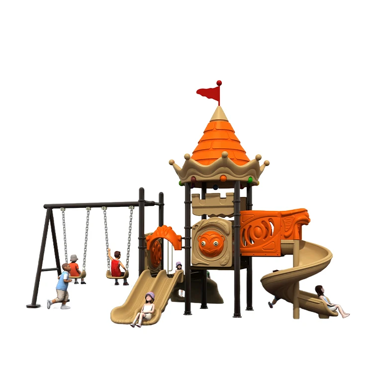 Equipment Sport Set Kids Home Plastic Tube Slide With Swings Space Fort Mini Outdoor Playground