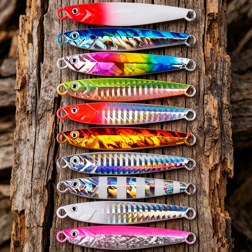Ocean Boat Beach Seawater Fishing Drag Metal Jigging Lures 60g 80g Artificial Bait for Spanish Mackerel Bass Casting Spoons Jigs