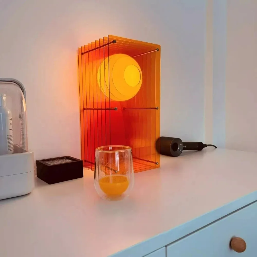 DIY Luminous Desktop Ornament Large Sunset Orange Thousand Layer Moon Bauhaus Extremely Simple Home Decoration Gift