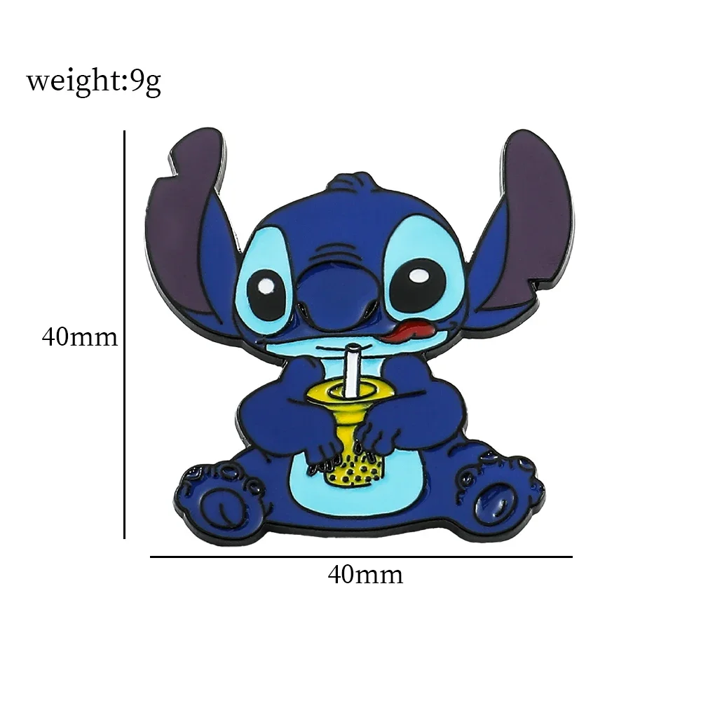 5 Pcs Cartoon Anime Lilo & Stitch Brooch Cute Scrump Angel Lapel Pin Fashion Animal Metal Enamel Badge Jewelry Backpack 2025 image 6