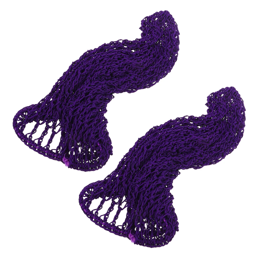 

2Pcs HairNet Wrap Crocheted Purple Sleep Mesh Bonnet for Curls Protect Lightweight HairCare Styling Accessories