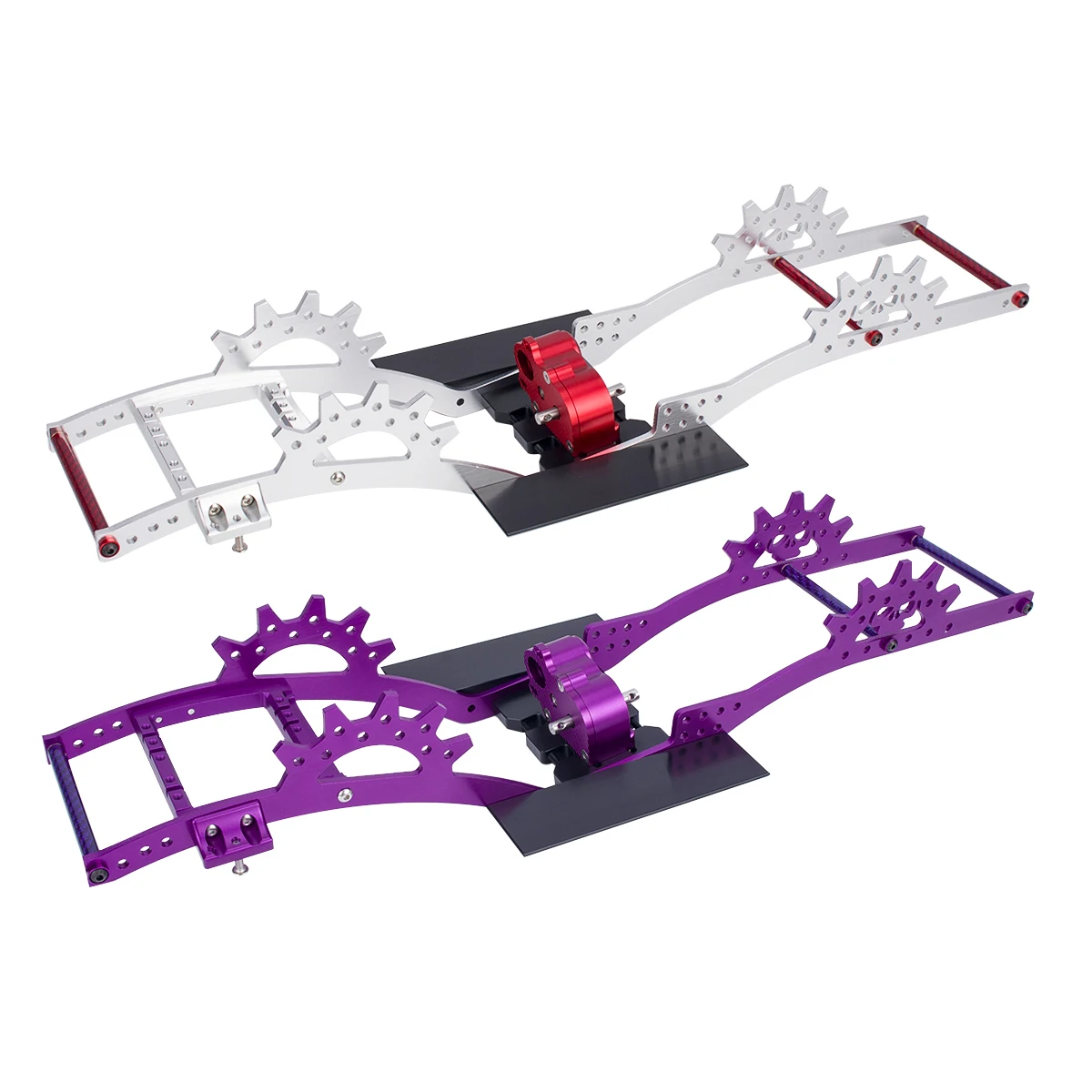 

Aluminum Alloy LCG Chassis Kit Frame with Gearbox Double Servo Mount for 1/0 RC Crawler Capra SCX10 II VS4-10 Comp Builds DIY