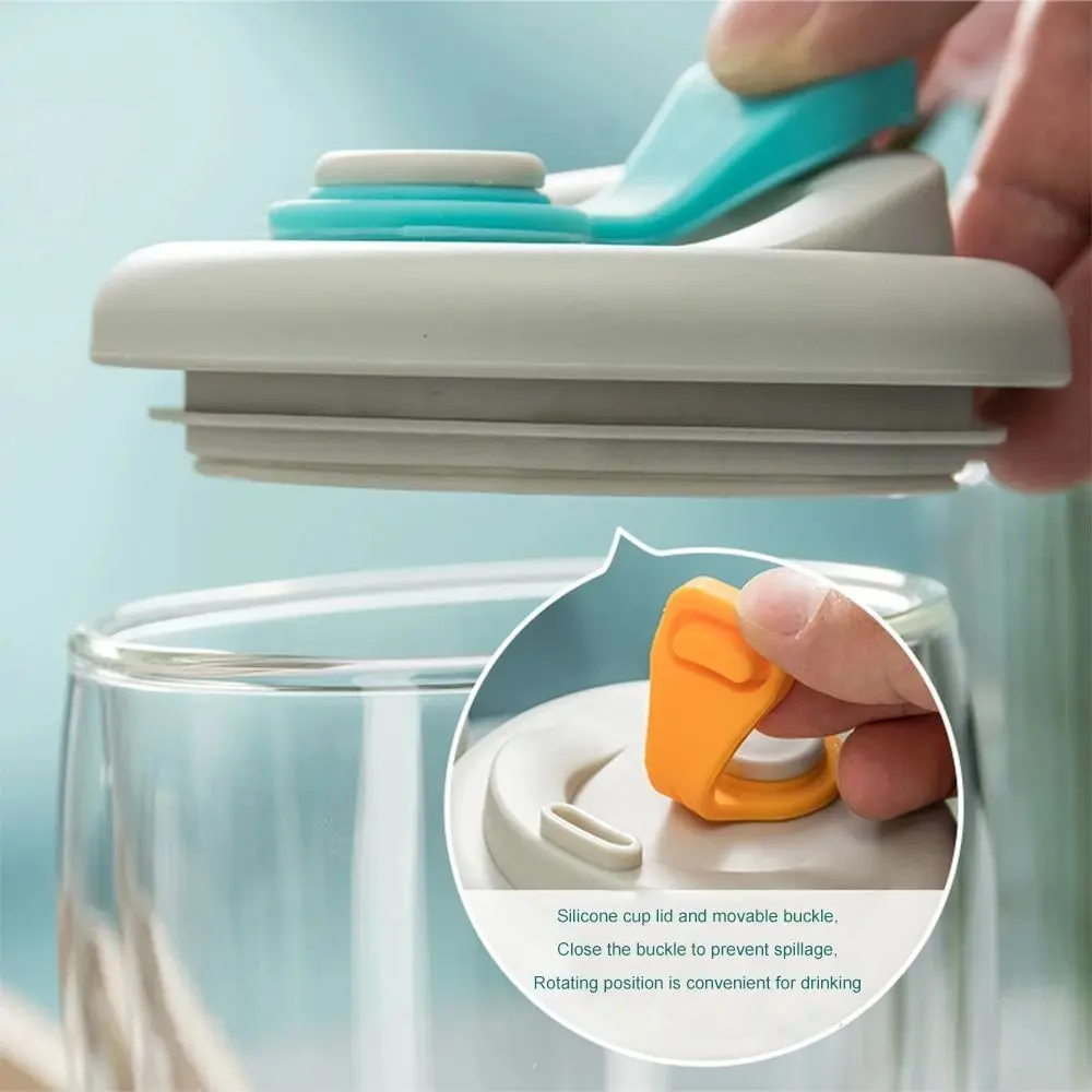 

Insulated Glass Cup with Lid Cold/Heat Resistant Leak-Proof Portable Water Cup Thickened Egg-Shaped Double Wall Coffee Mug