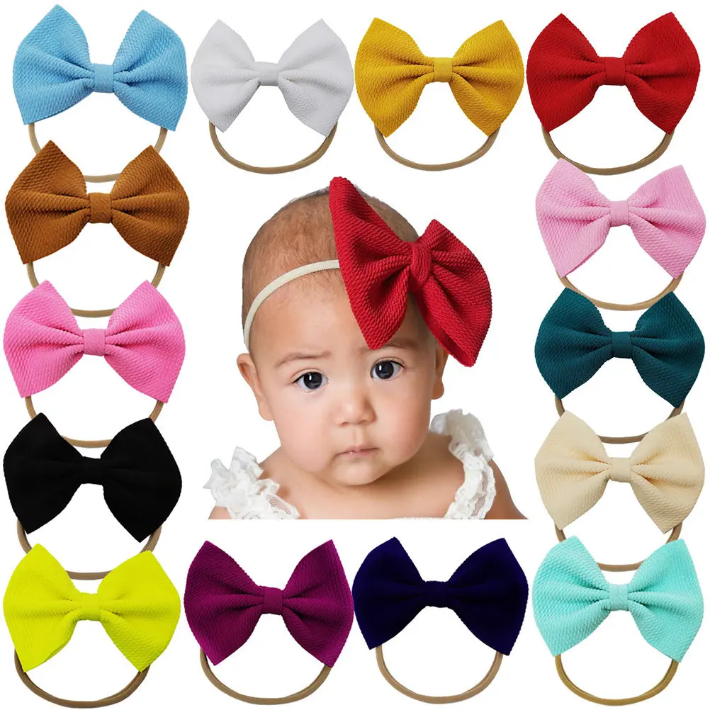 

20 шт. детских повязок на голову с бантом, мягкие эластичные повязки для девочек, элегантные для свадьбы, дня рождения, детского дня, вечеринки, фотосессии