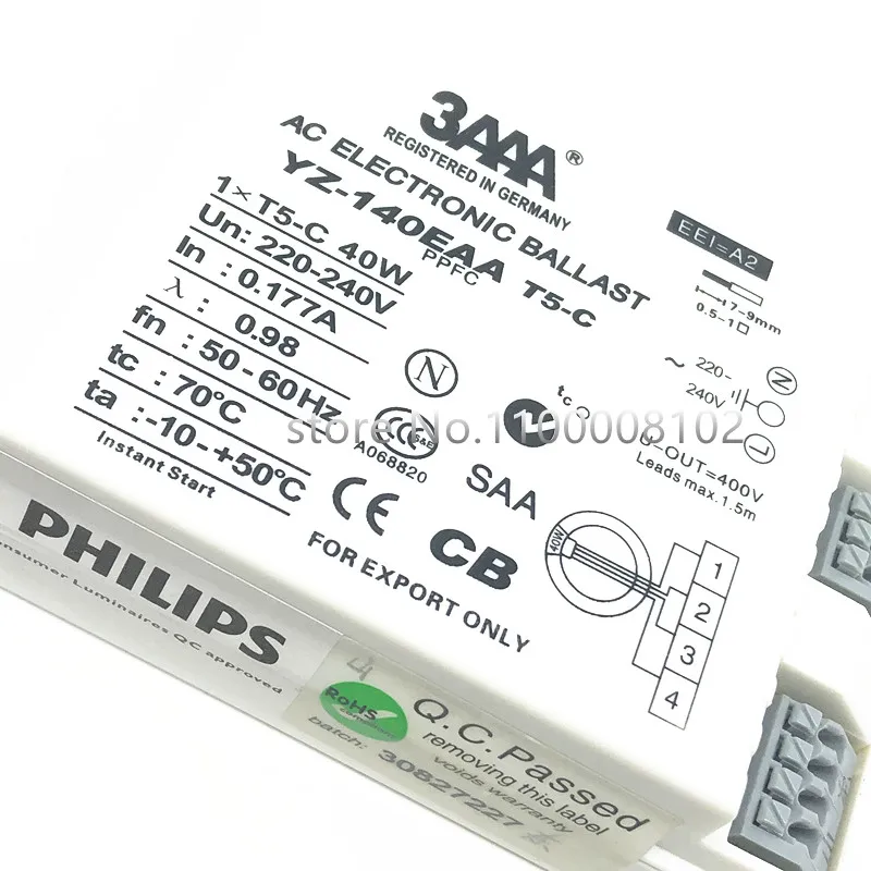 Ballast Électronique YZ-214EAA T5 2x14W 220V – Avec Fonction Éclairage De Secours Pour Lampes Fluorescentes