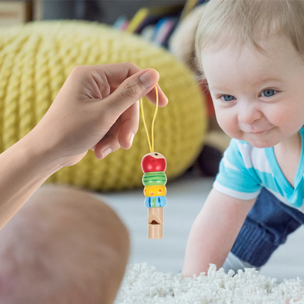 นกหวีดไม้สำหรับเด็ก 3 ชิ้น สีสันสดใส พกพาสะดวก เครื่องดนตรีขนาดเล็ก ของเล่นเสริมพัฒนาการสำหรับเด็กเล็ก ของขวัญสำหรับเด็ก