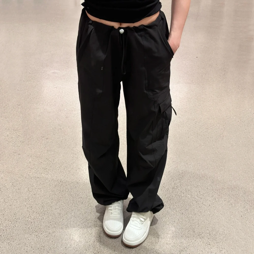 

Pocket Decoration Casual Sweatpants Drawstring Tie Belt Waist Slim Temperament Commuter Pants 2025 Spring and Summer New