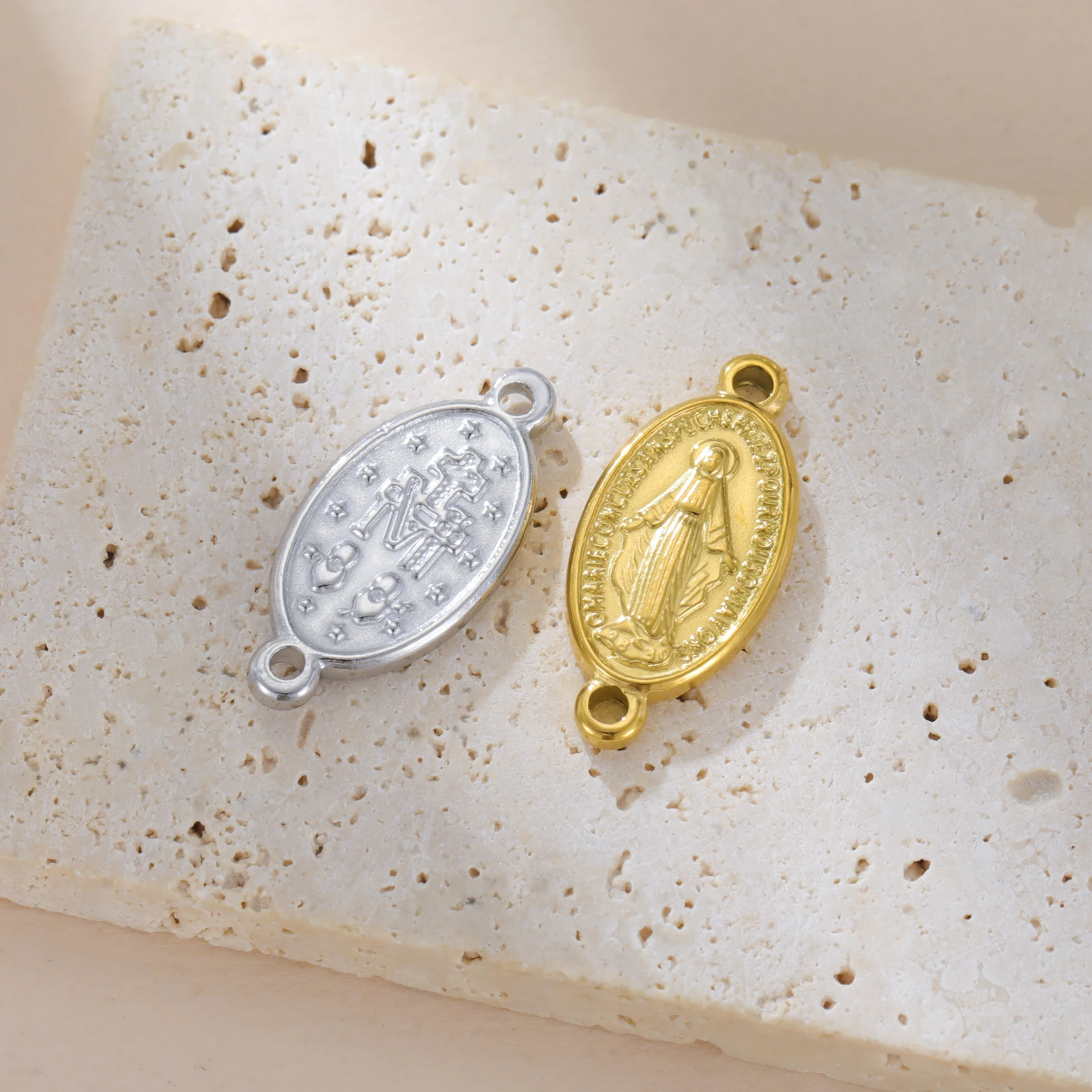 3 Stück wundersame Medaille, katholische Jungfrau Maria, Anhänger mit Kreuz, böser Augenschutz, Charm für religiöse DIY-Halskette, Armband – Detail 7