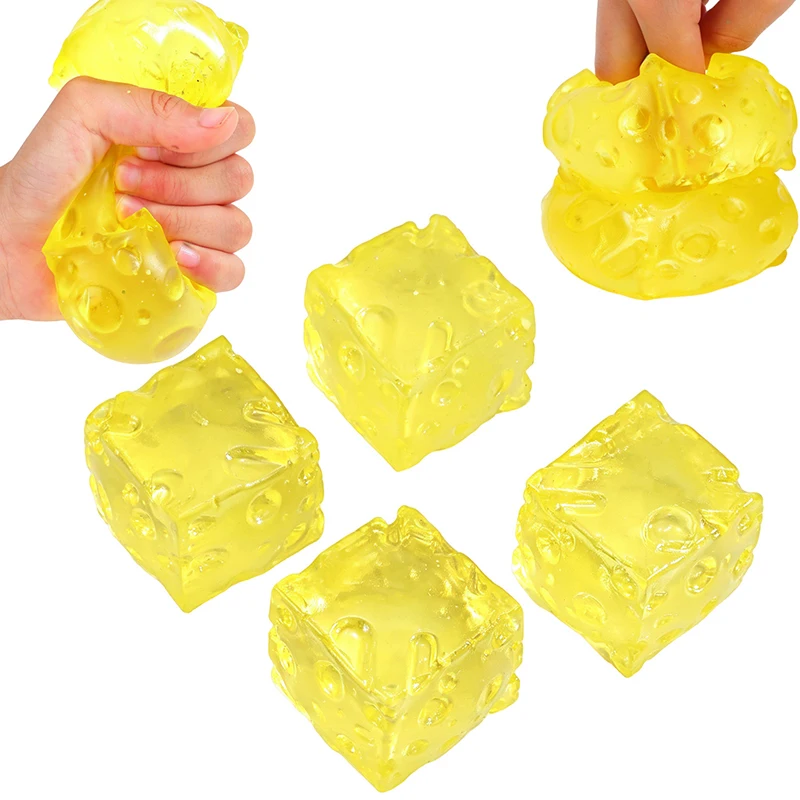 Cheese Honey Maltose Square Squishy Toys Super Soft Cheese Fidgets Squeeze Toy Funny Anti-stress Sensory Toy for Adults Gifts