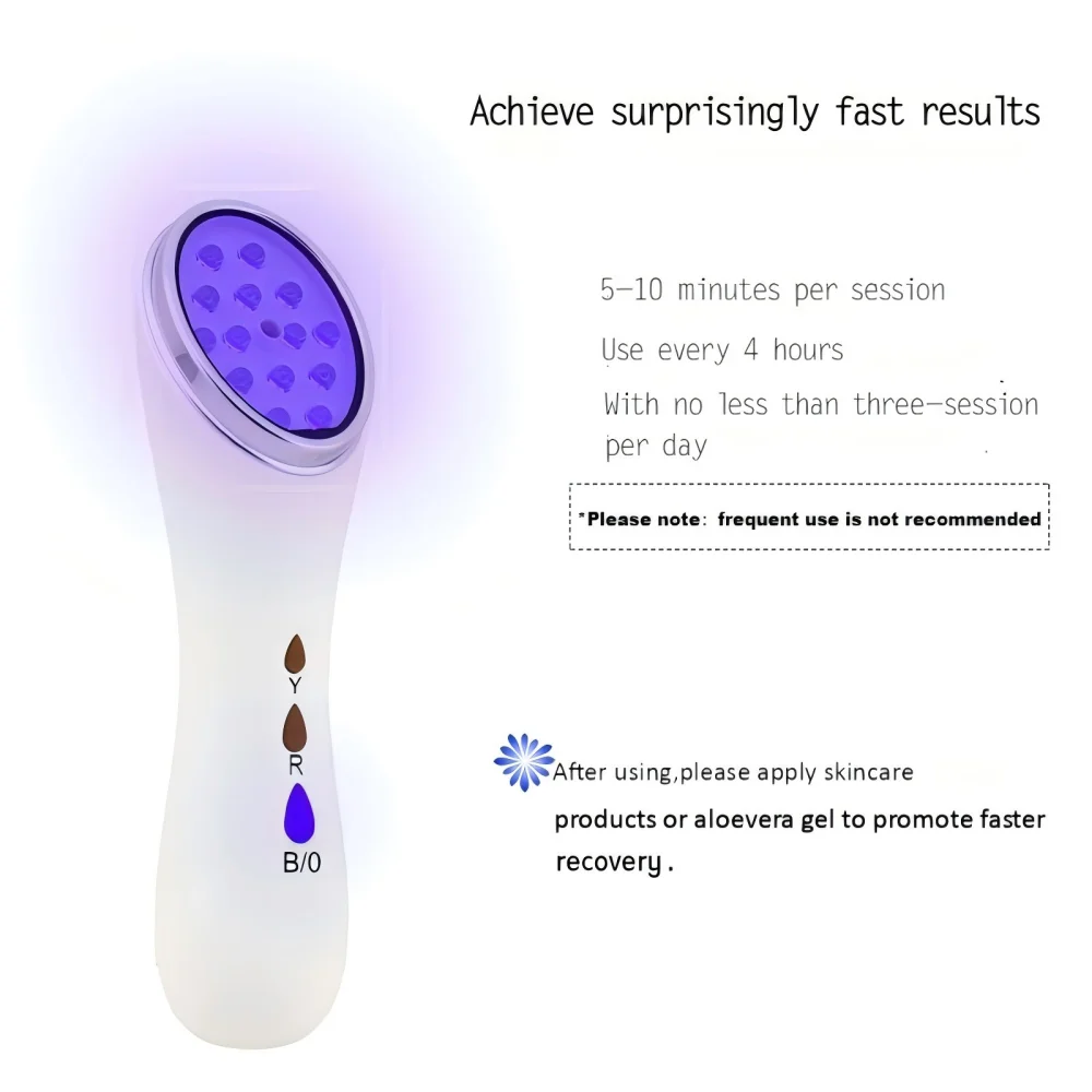 

Устройство для ухода за кожей со светодиодной подсветкой для домашнего использования Красный, синий свет Косметическая машина для ухода за кожей с функцией согрева