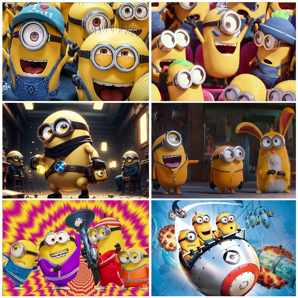 

Disney Minions Backdrop Birthday Party Decorations Children Gifts Cartoon Characters Background Banner Anime Baby Shower Supply