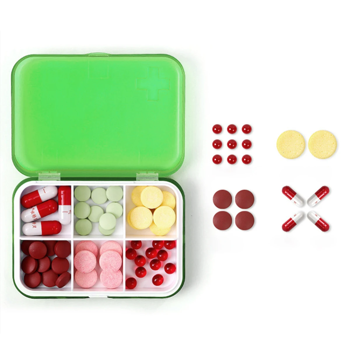 Portable Pill Box 7 Layers 42 Compartments Dustproof Durable ABS PP Travel Daily Organizer Airtight Storage Pill Case Medication
