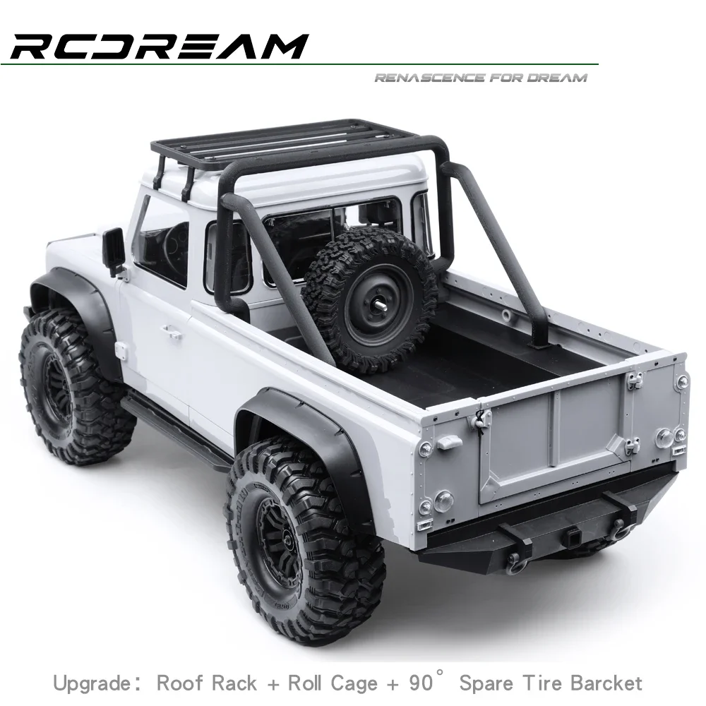 RCDream Wild-Defender RD110 pastilla de 2 puertas cuerpo duro cabina única distancia entre ejes de 324mm para TRX4 TRX-4 324mm Defender Bronco