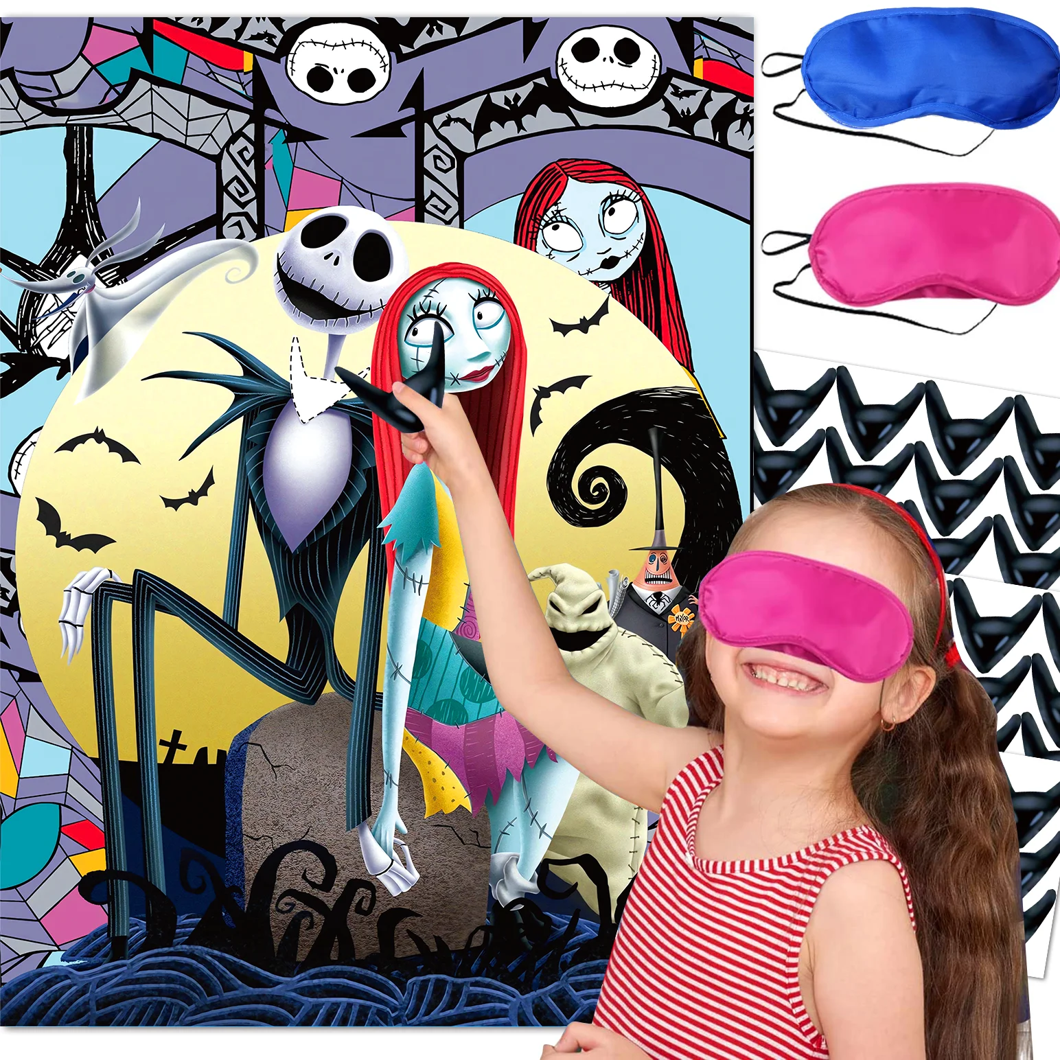 

Pin The Tie On The Nightmare Before Christmas Birthday Party Game Party Background Kids Favor Toys Gifts Party Game Supplies