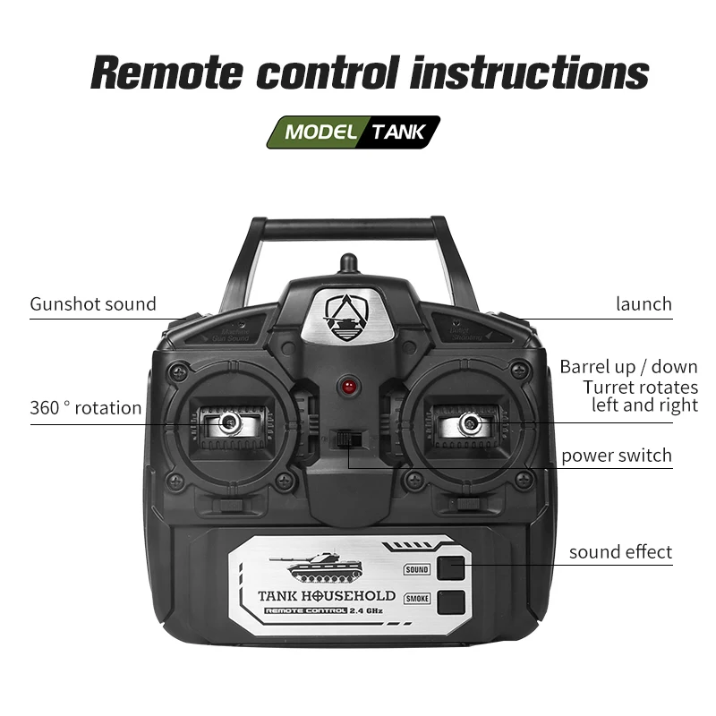 Coolbank-brinquedo modelo de tanque de controle remoto para meninos 1:18 RC, batalha de tigres alemães, tanque do exército com som e luz de fumaça 14 +, novo