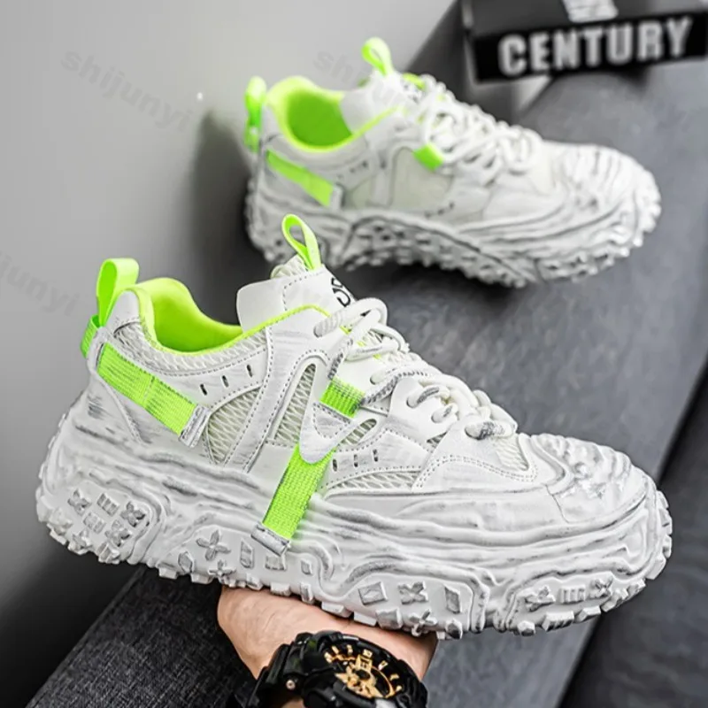 

Men's Platform Sneakers Fashion Low Top Thick Sole Non Slip Casual Men's Shoes Comfort Wear-resisdent Men's Sneakers Zapatillas