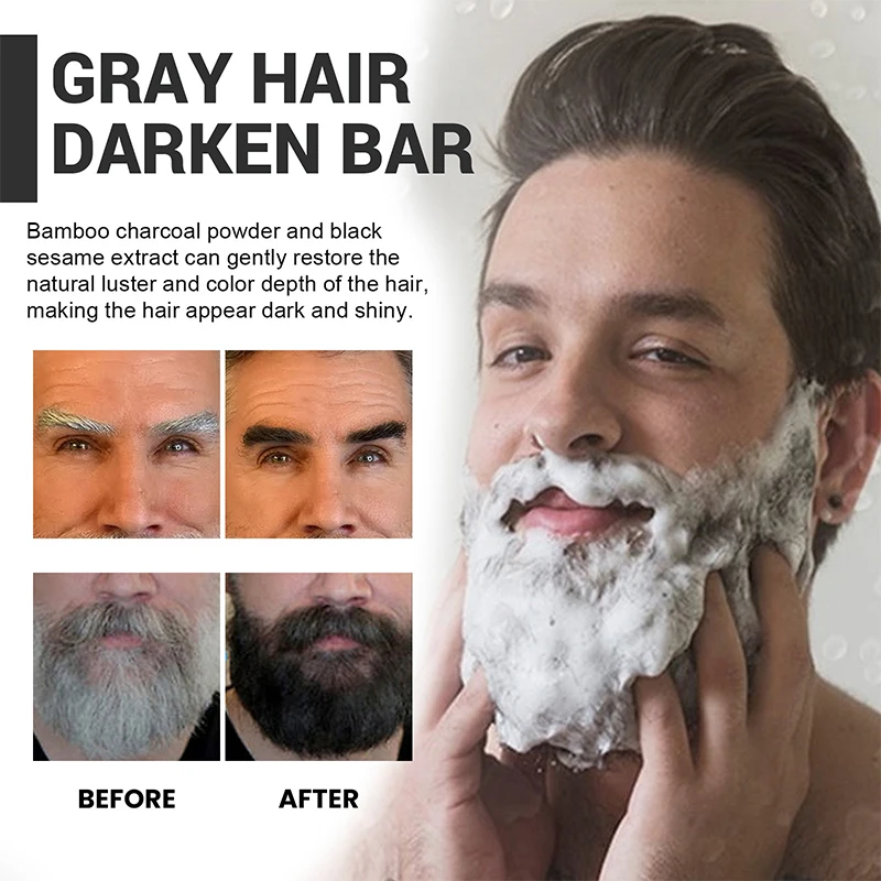 Rosemary Grey Coverage Bar Shampoo Repair Gray White Treatment Smoothing Nourishing Dandruff Natural Hair Darkening Soap