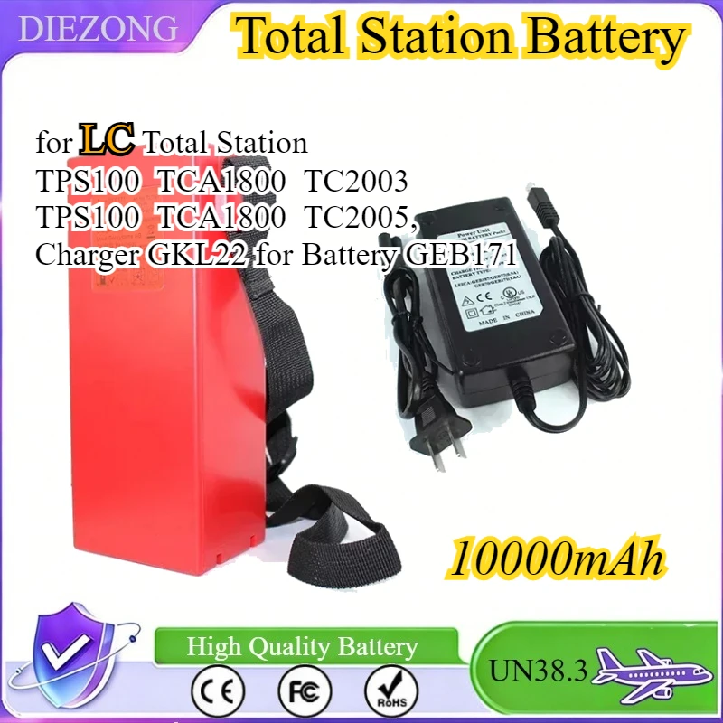 External Battery GEB171 for LC Total Station TPS100 TCA1800 TC2003 TPS100 TCA1800 TC2005, Charger GKL22 for Battery GEB171
