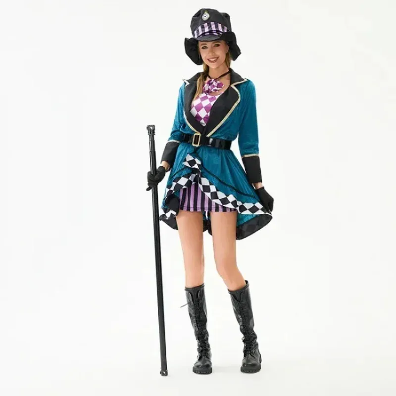 Halloween Aili Crazy Hat Silk Adult Magician Performance Wear Nightclub Wild Animal Trainer Stage Costume Delivery