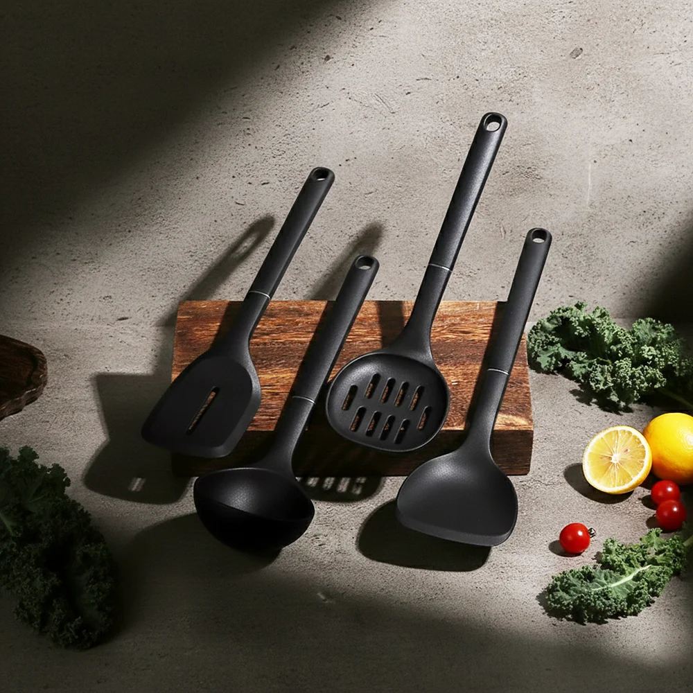 4-Piece Food Grade Silicone Spatula Set Non-Stick Cookware Heat Resistant Scraper & Turner Kit for Kitchen