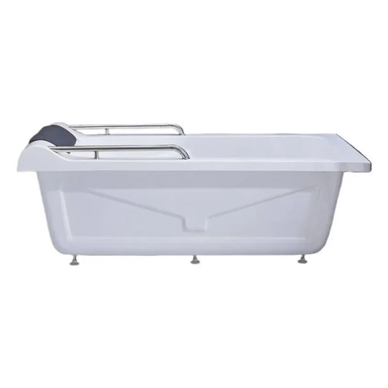 Freestanding Acrylic Bathtub with Armrests No Installation 1.2m 1.5m 1.7m Soaking Tub for Small Apartment Bathroom