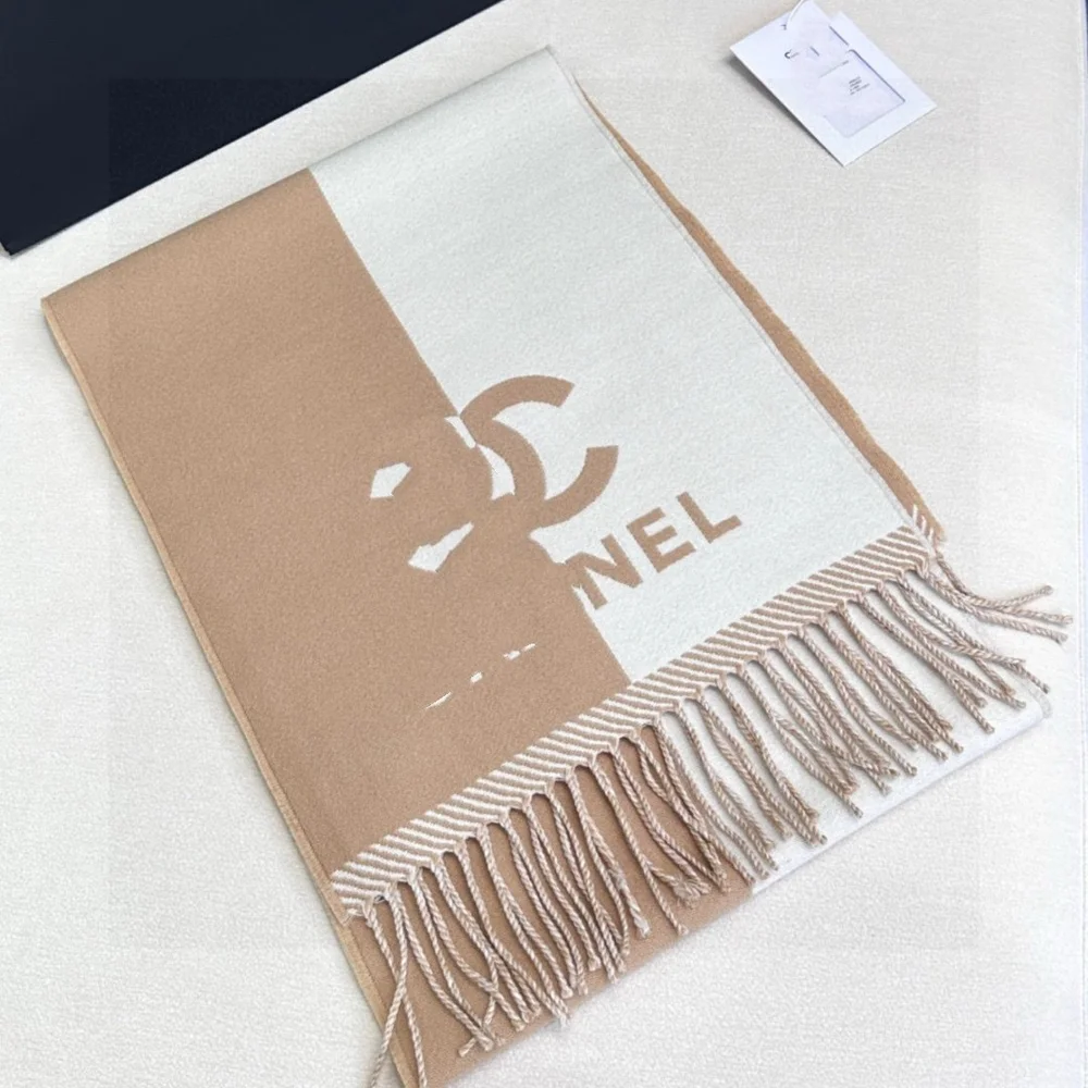 2025 dupla face lã moda versátil jacquard cachecol edição feminina carta avançada cachecol quente sem caixa