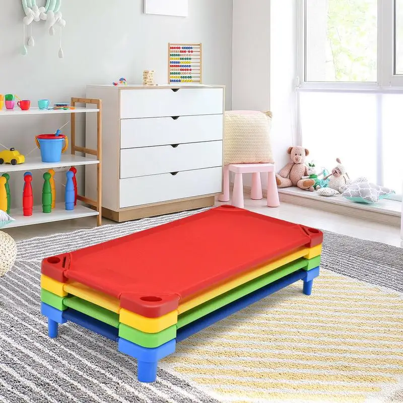 

Pack of 4 Colorful Kids Stackable Naptime Cot