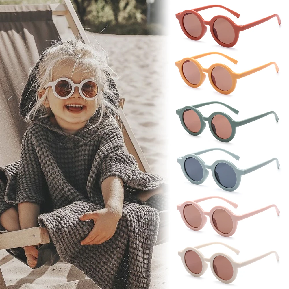 Girls Boys Round Frame Sun Glasses Beach Protection Glasses Toddler Sunglasses Kids Sunglasses Eyewear for Children