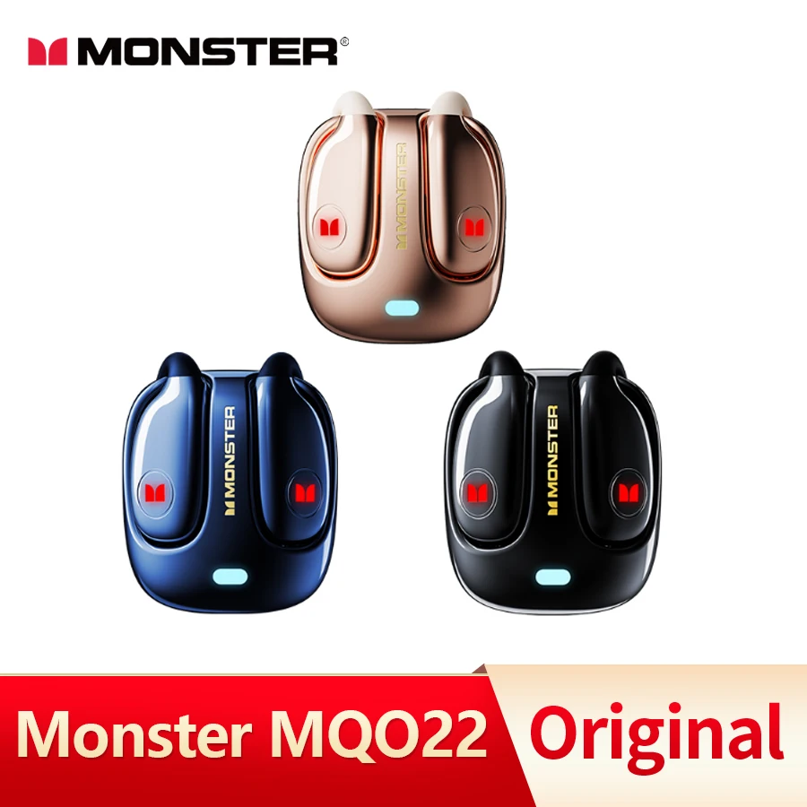 سماعات بلوتوث Monster MQO22 TWS بتصميم مشبك يعمل باللمس عالي الدقة مع ميكروفون وسماعات رأس رياضية للألعاب #1