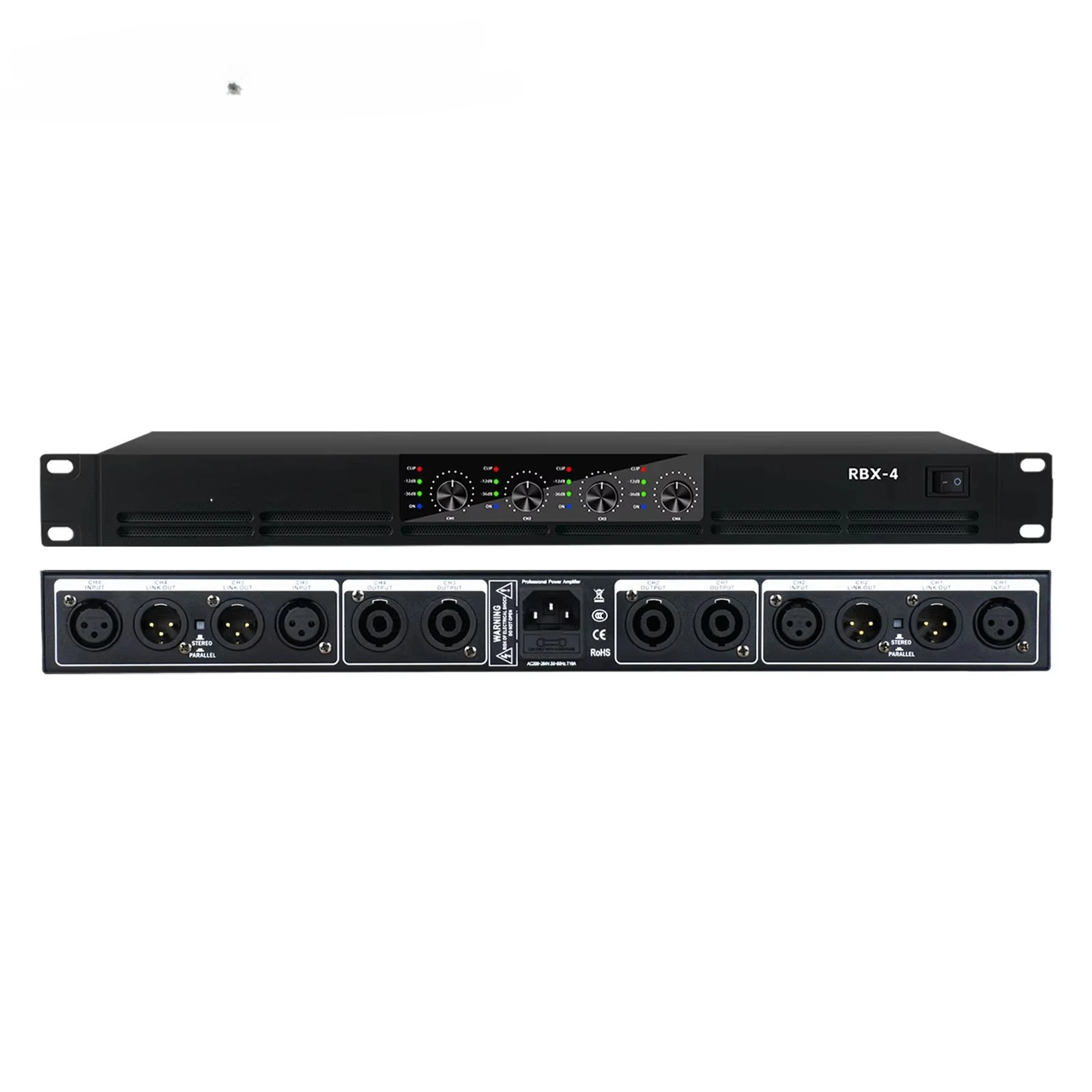 

RBX-4 Riworal Class D 1600W 4-Channel Speaker Digital Power Amplifier