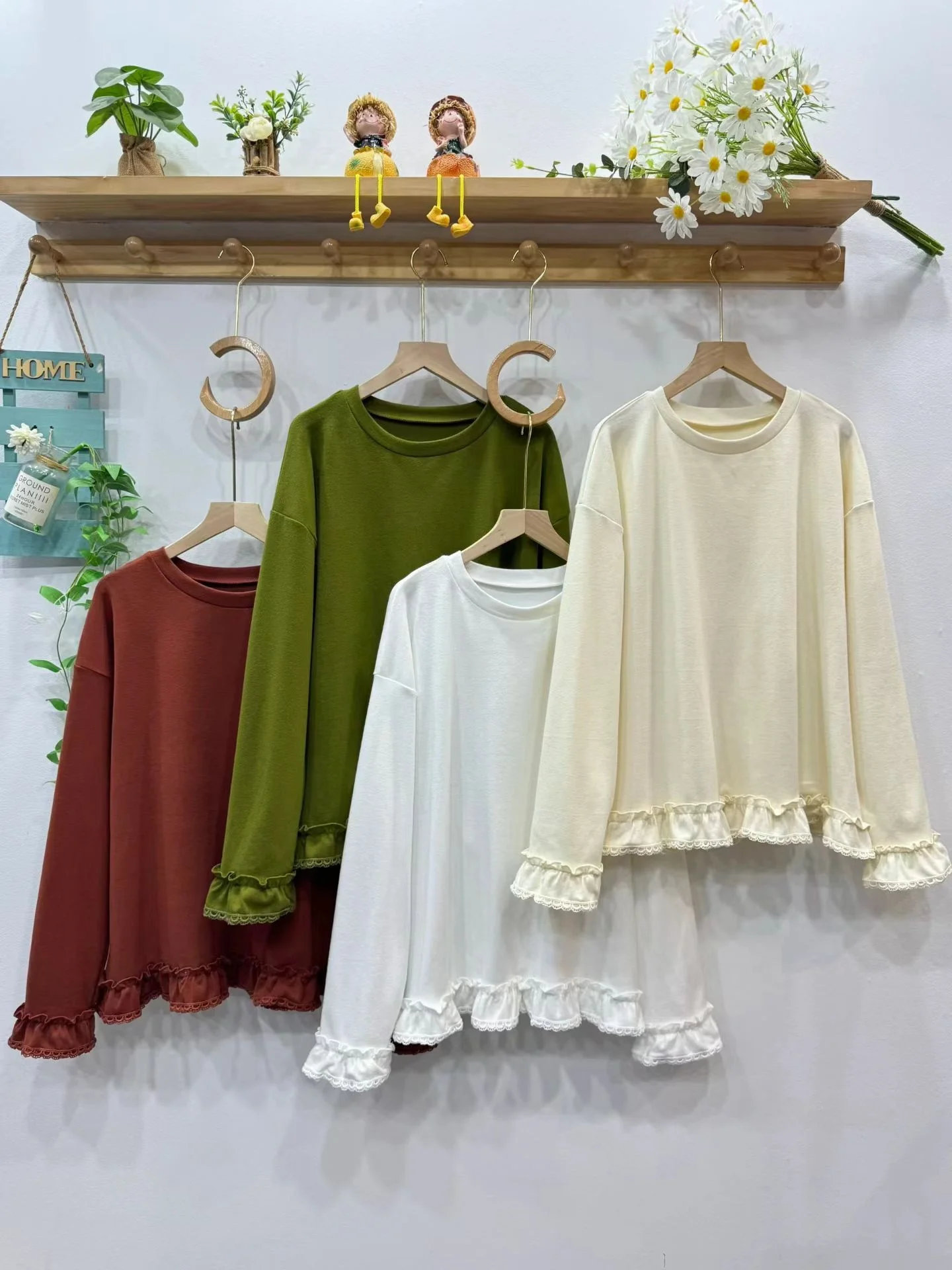 

Футболка из смесового хлопка для девочек, свободного кроя, с длинным рукавом, круглым вырезом, универсальная, повседневная, из чистого хлопка, с длинным рукавом, круглым вырезом...