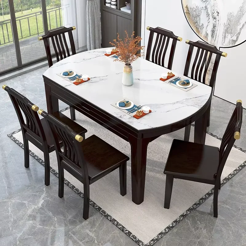 Electric Multifuctional Party Table Wooden Natural Design Extendable Round Table Space Saving Mesas De Comedor Ornaments