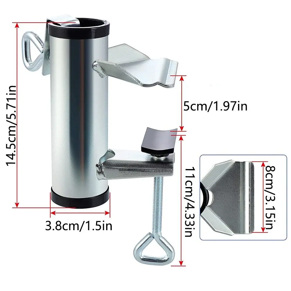 حامل مظلة فناء قابل للتعديل سهل التركيب مشبك مظلة عالي التحمل مقاوم للصدأ حامل مظلة قوي للسطح لصيد الأسماك #6