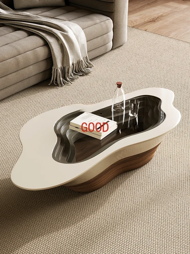 

Cream Style Special-Shaped Tea Table High-Grade Modern Minimalist Living Room Irregular Tea Table Designer Creative Furniture