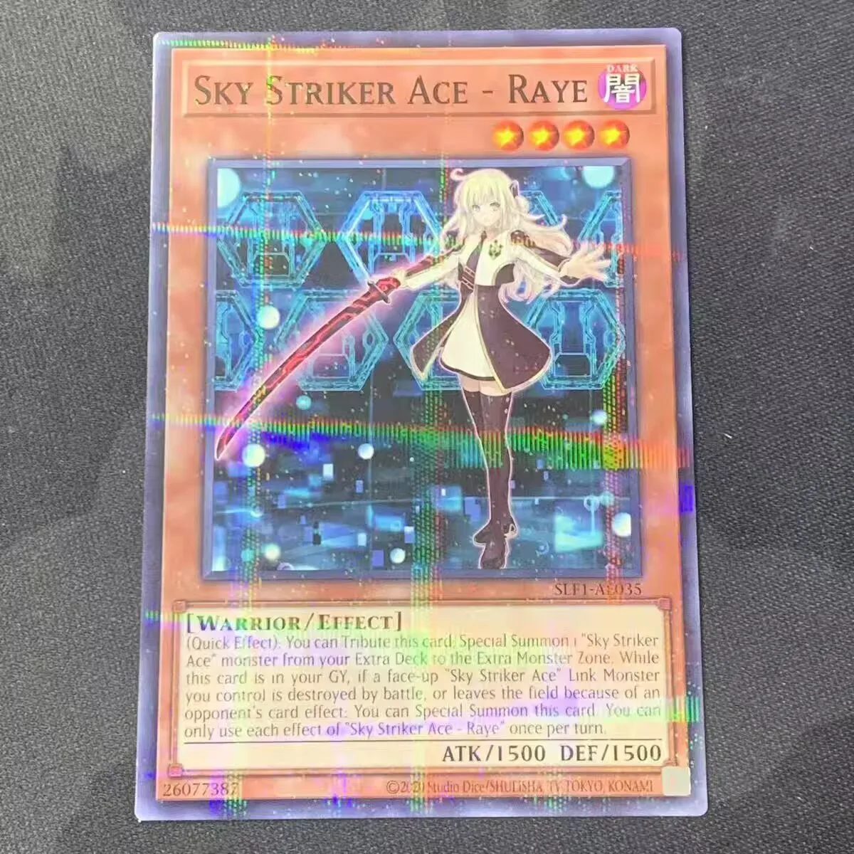 Yugioh KONAMI Duel Monsters SLF1-AE035 Sky Striker Ace - Raye Normal Parallel Rare Asian English Collection Mint Card