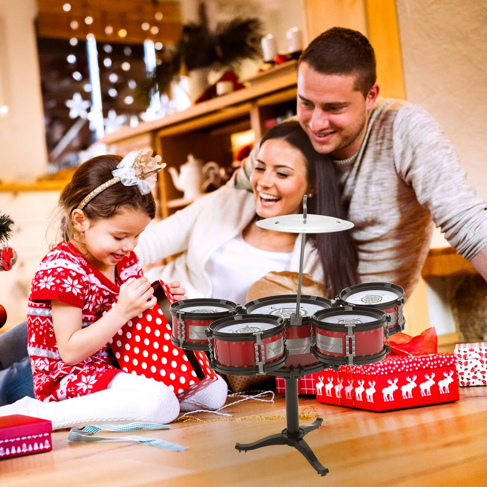 

Drum Set Smooth Edge Childrens Music Education Toy Percussion Instruments Preschool Learning Gifts