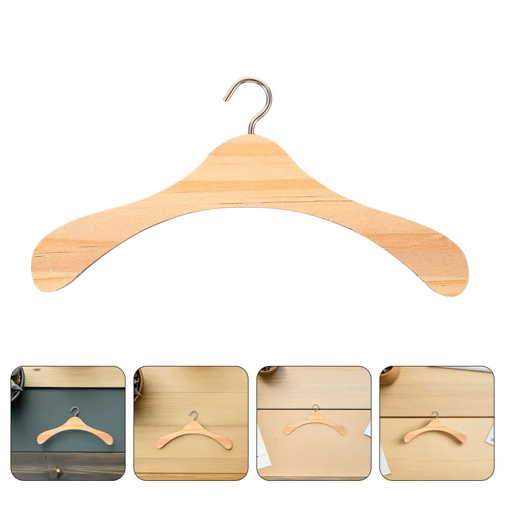 

Mini Wood Hangers 12pcs Set for Gowns Outfit Organization Clothes Hanger Holder Small Wardrobe Accessories for