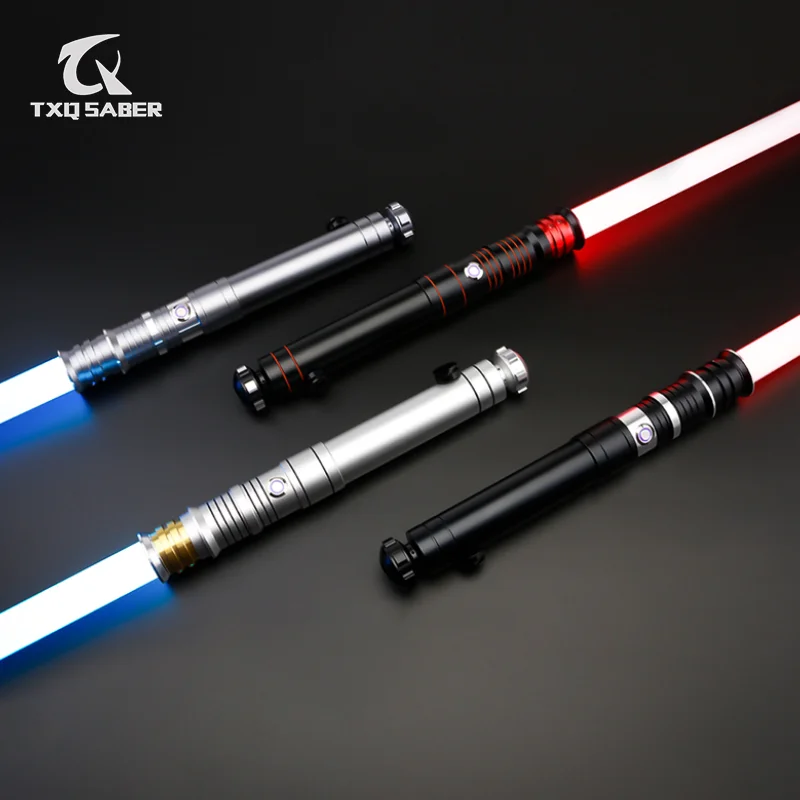 Txqsaber suave balanço sabre de luz metal punho duelo pesado 12 cores mudando blaster cosplay bluetooth espada laser crianças brinquedos