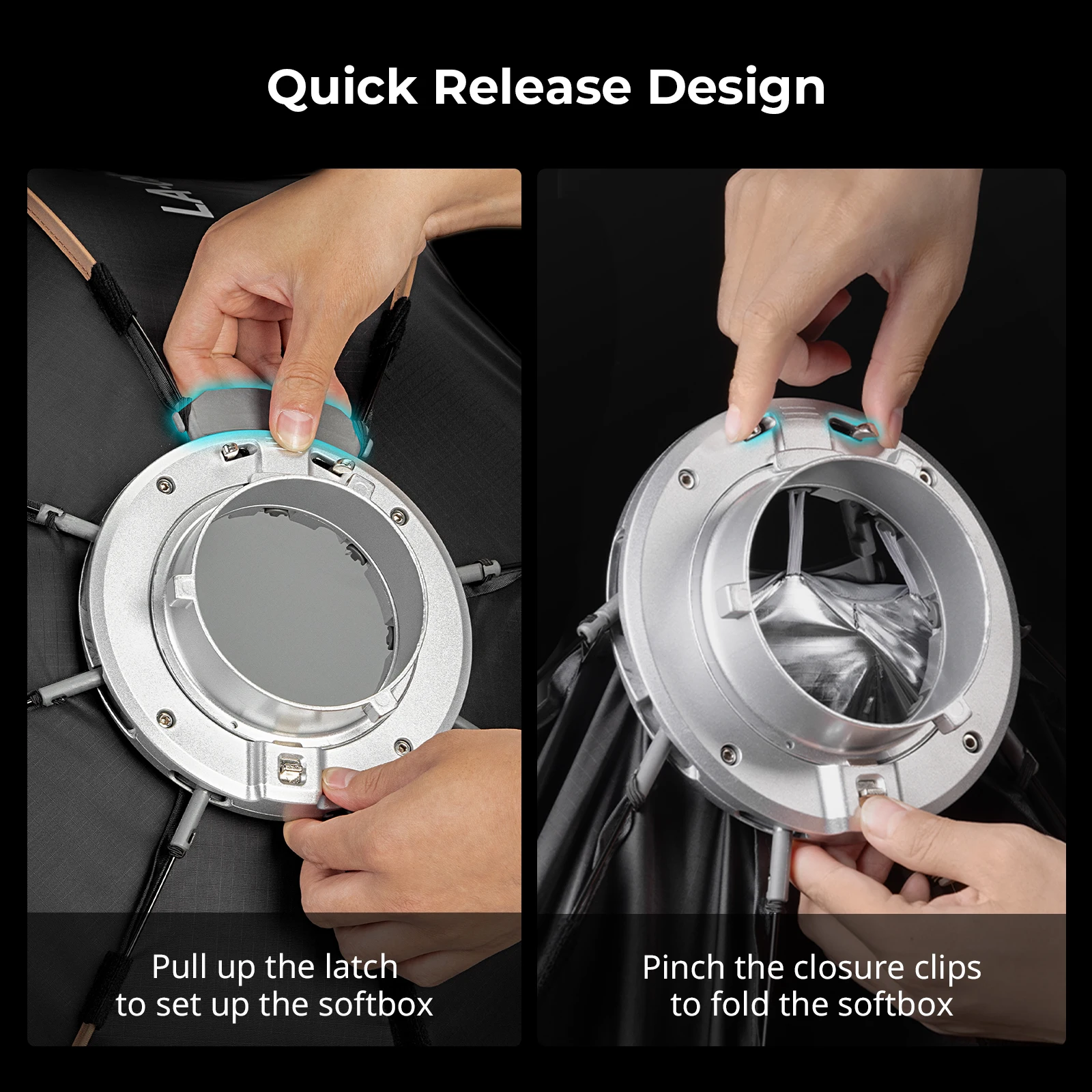 SmallRig LA-O90 Softbox مثمن لـ Bowen COB Light مع حقيبة حمل شبكة قرص العسل خفيفة الوزن بخطوة واحدة قابلة للطي 4633