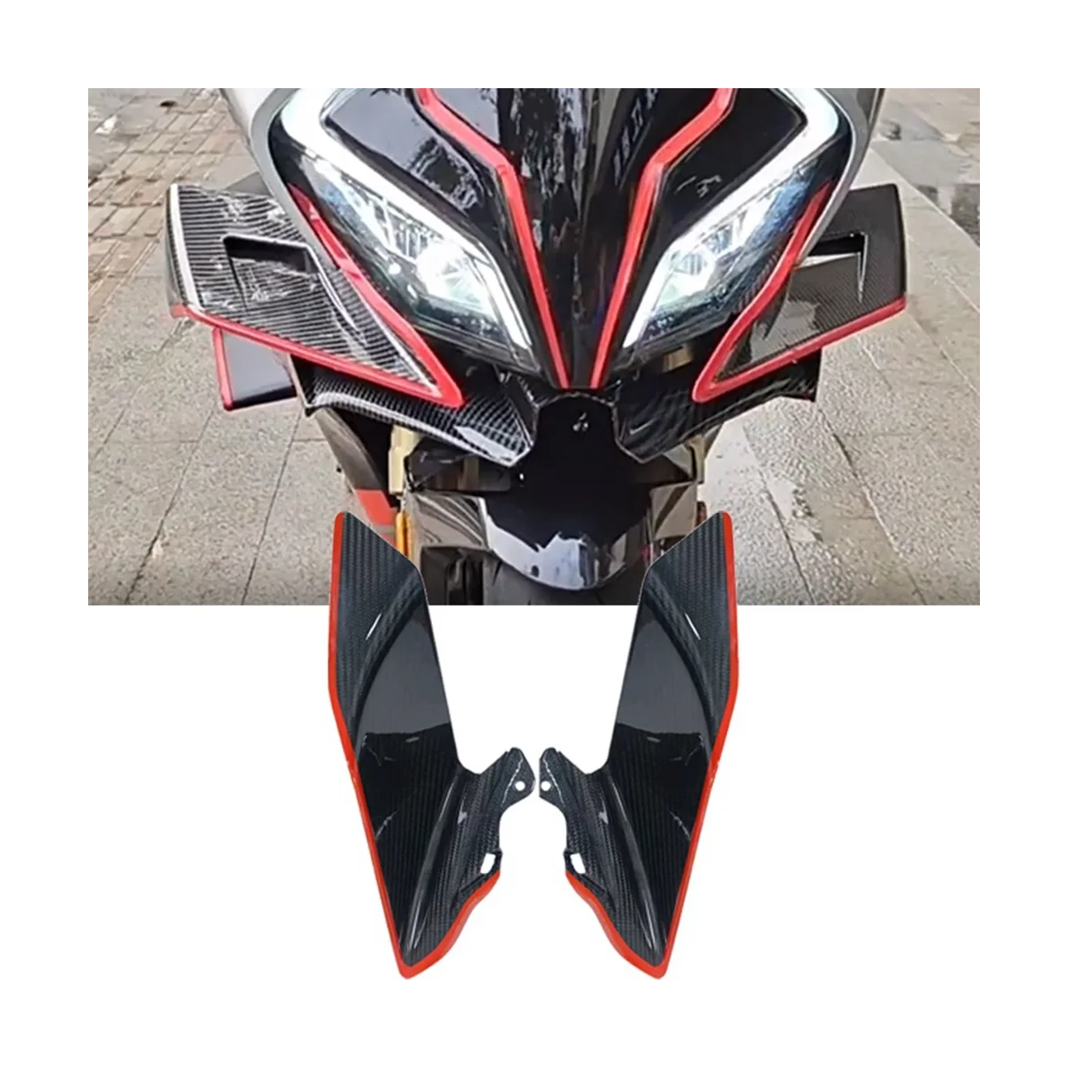 Motorcycle Front Side Downforce Naked Spoilers Fixed Winglet Fairing Wings for CFMOTO 450SR 450SR 450 SR